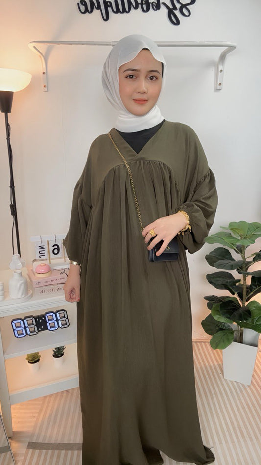COMEL FREE SIZE LONG DRESS – MATERIAL CEY COTTON, LABUH, SOPAN & SESUAI UNTUK SEMUA BENTUK BADAN