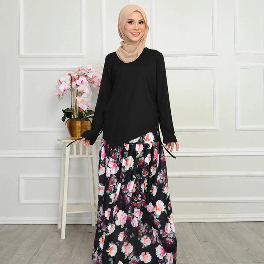 Qiesya Beautiful Floral Skirt Setwear