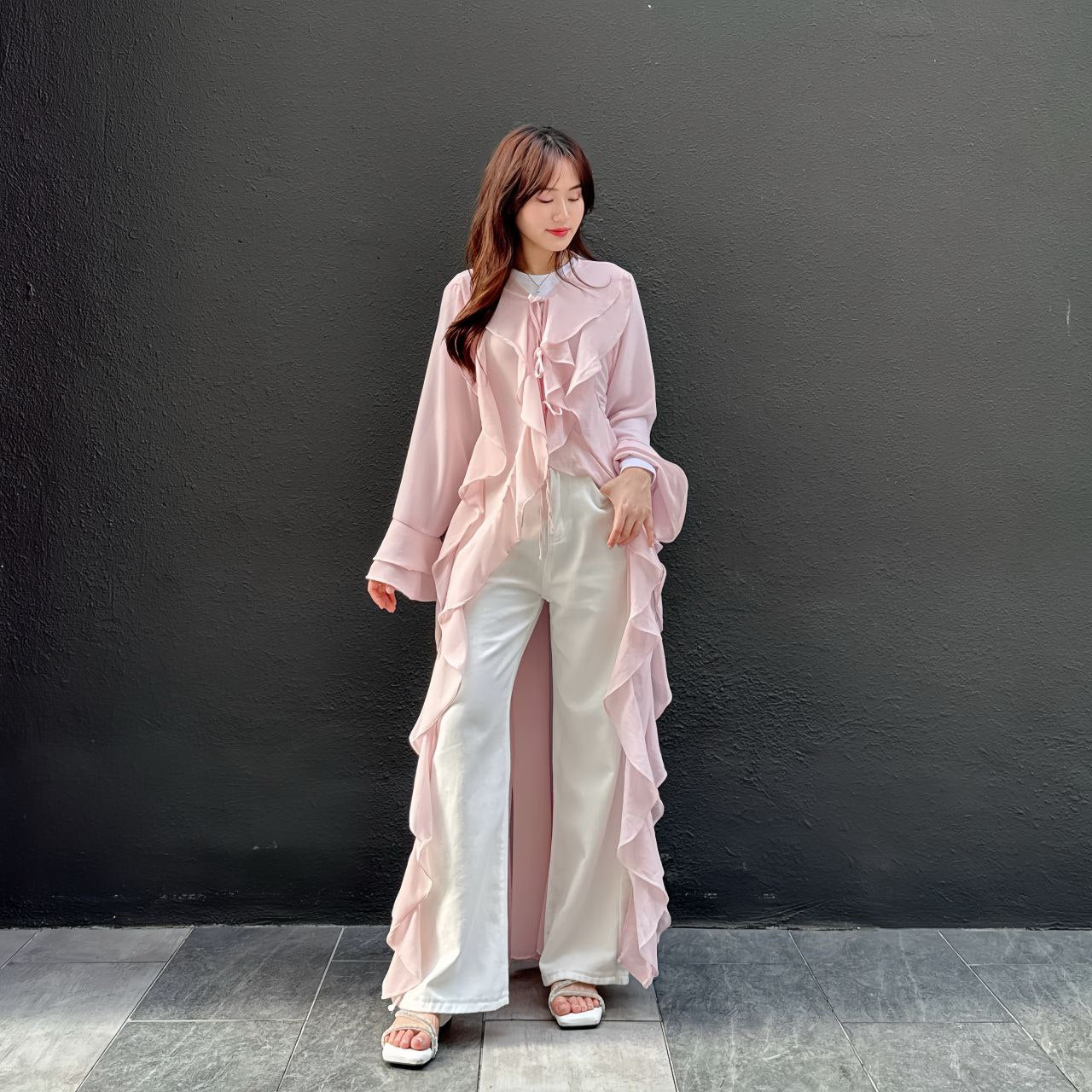 Hawa Cardigan Premium - Boleh Dipakai Dengan (Dress, Pants, Jeans) With Free Shawl