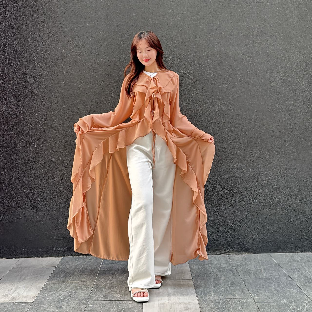 Hawa Cardigan Premium - Boleh Dipakai Dengan (Dress, Pants, Jeans) With Free Shawl