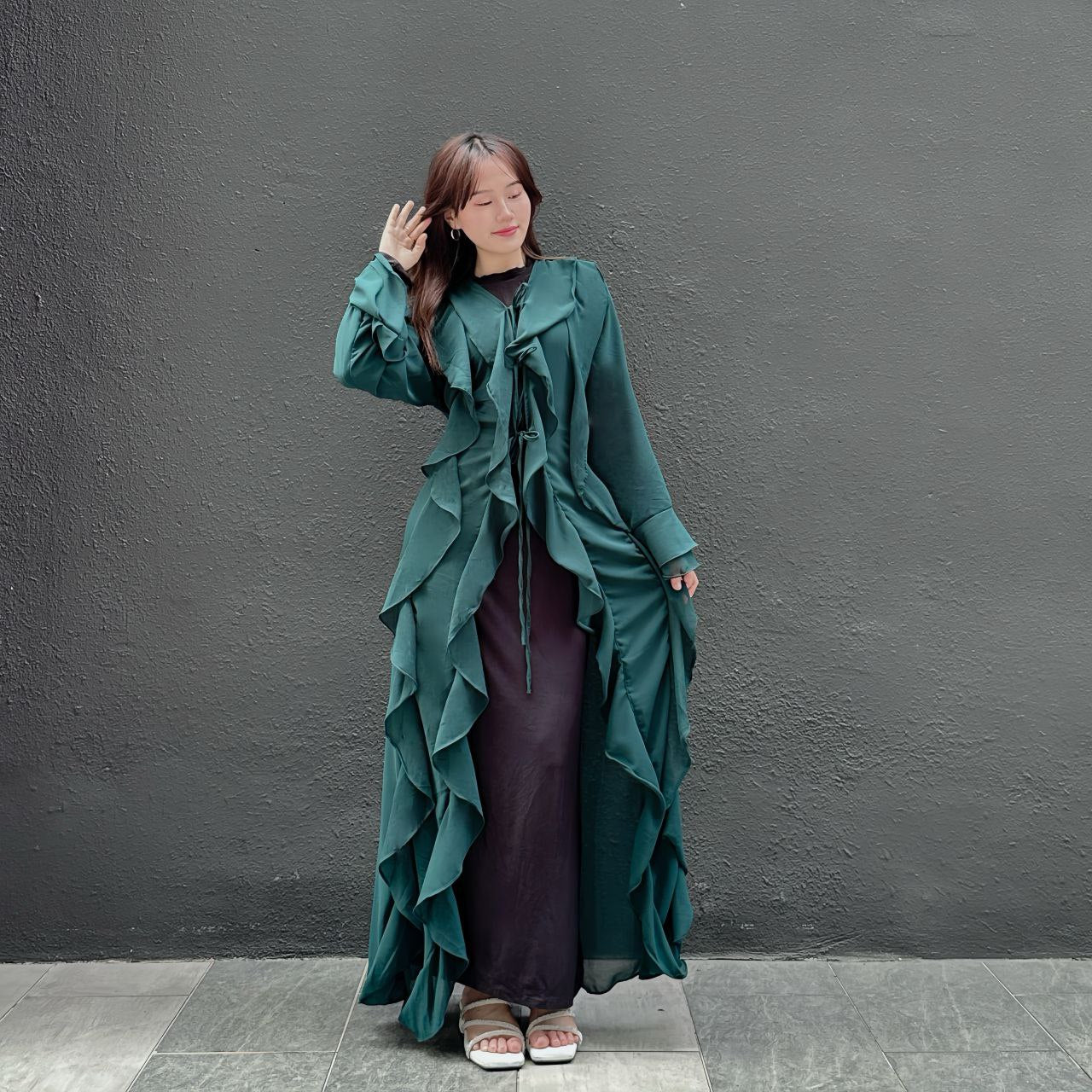 Hawa Cardigan Premium - Boleh Dipakai Dengan (Dress, Pants, Jeans) With Free Shawl