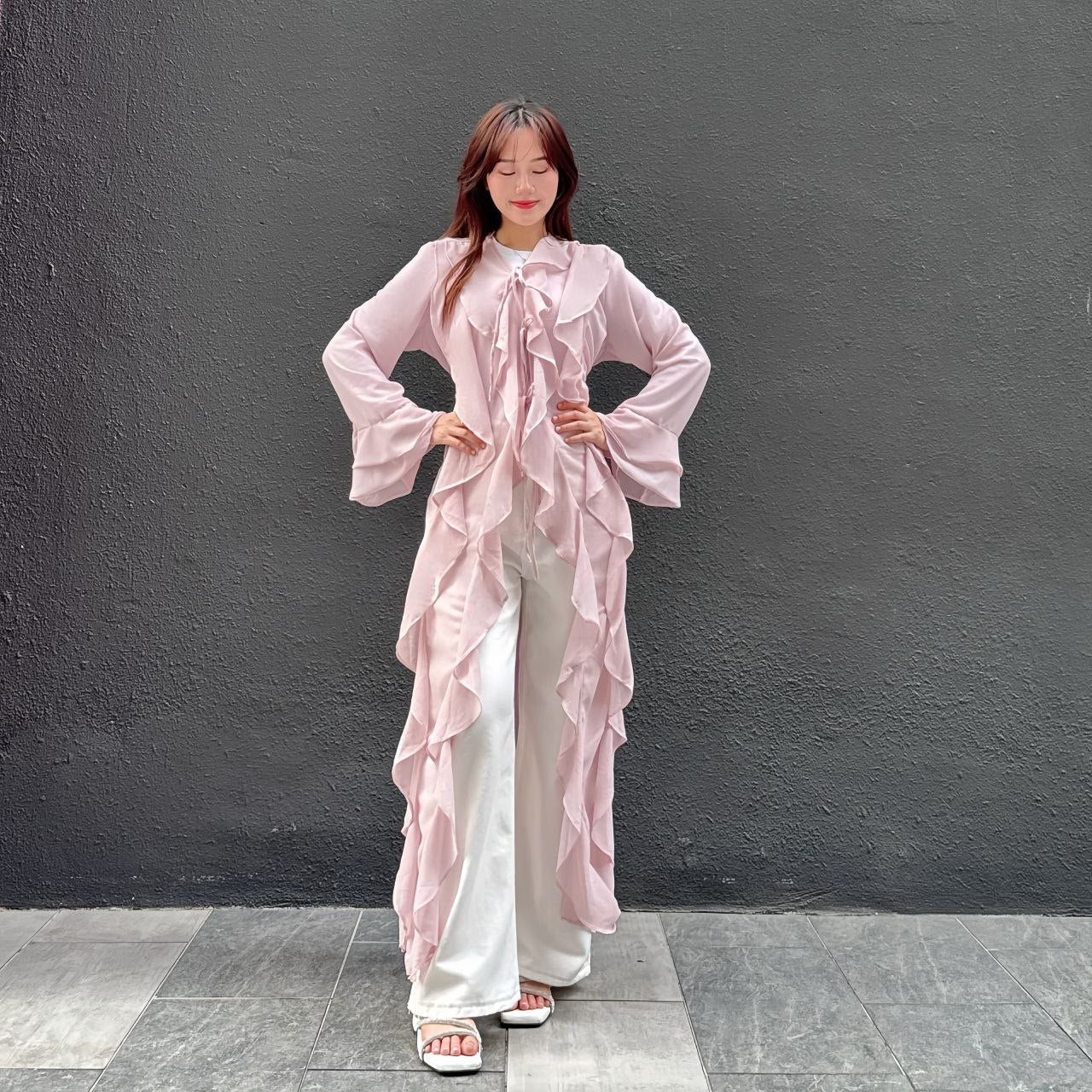 Hawa Cardigan Premium - Boleh Dipakai Dengan (Dress, Pants, Jeans) With Free Shawl