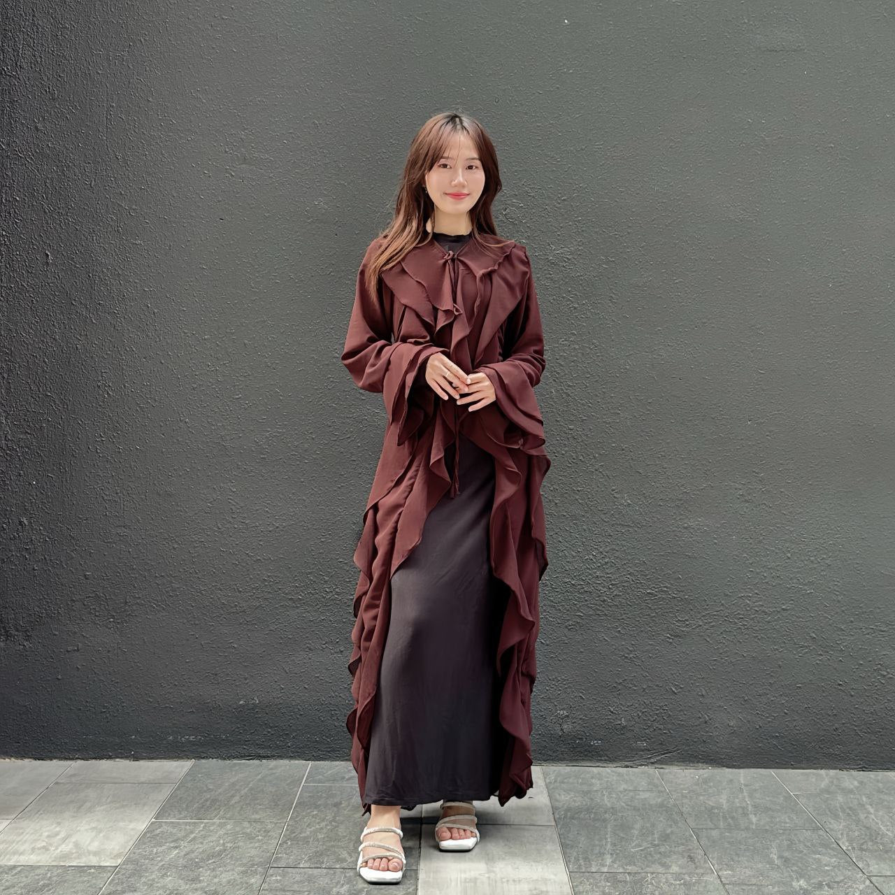 Hawa Cardigan Premium - Boleh Dipakai Dengan (Dress, Pants, Jeans) With Free Shawl