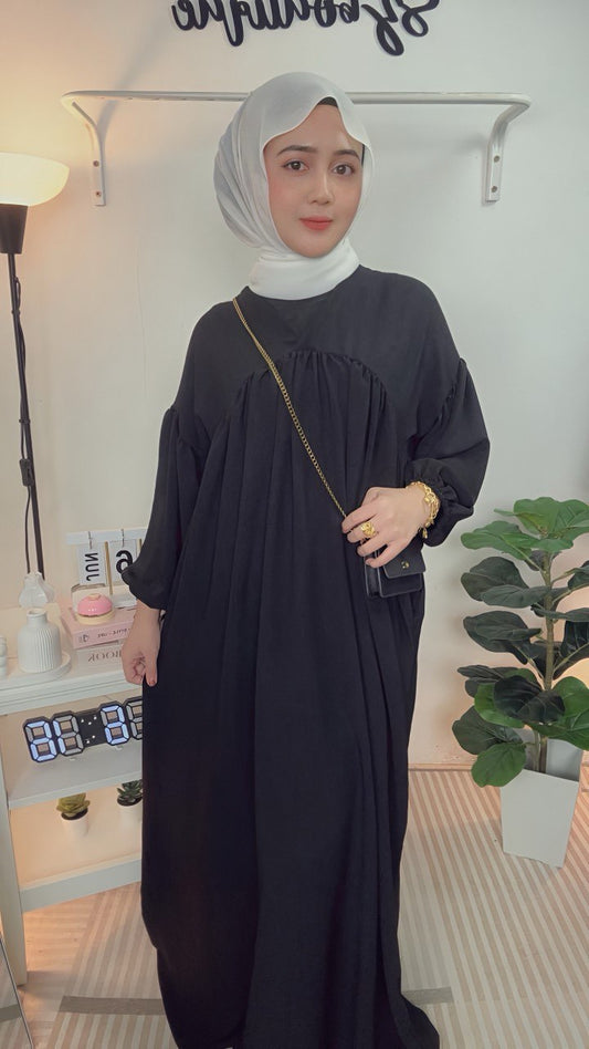 COMEL FREE SIZE LONG DRESS – MATERIAL CEY COTTON, LABUH, SOPAN & SESUAI UNTUK SEMUA BENTUK BADAN